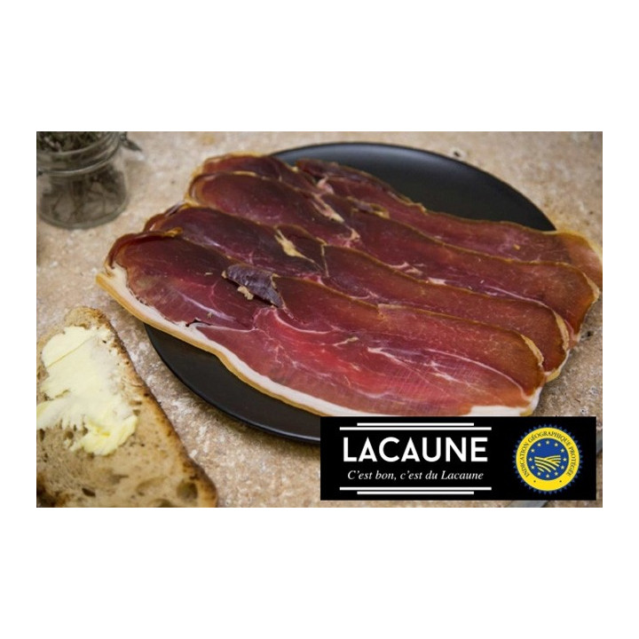 Jambon sec 4 tranches démarche  IGP Lacaune - Charcuterie Millas