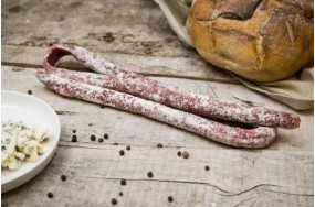 Saucisse sèche fine au roquefort-sans ajout de sel nitrité-charcuterie artisanale Millas