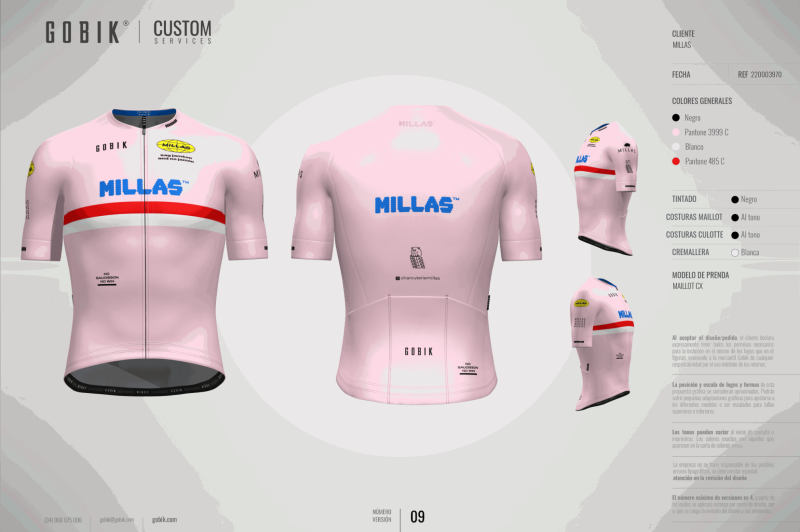 Design rose du maillot CXPRO Gobik exclusif Millas