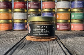 Terrine de pâté au foie gras artisanal - charcuterie Millas - cochons Aveyron & Tarn