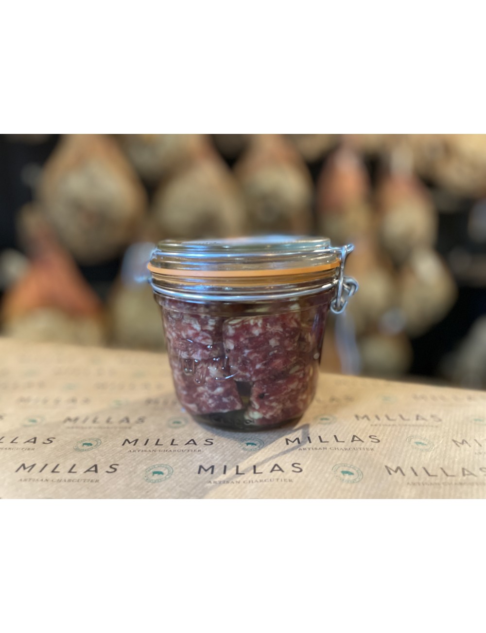 Saucisse sèche artisanale Millas conservée dans l’huile – Sans nitrite, sans conservateur