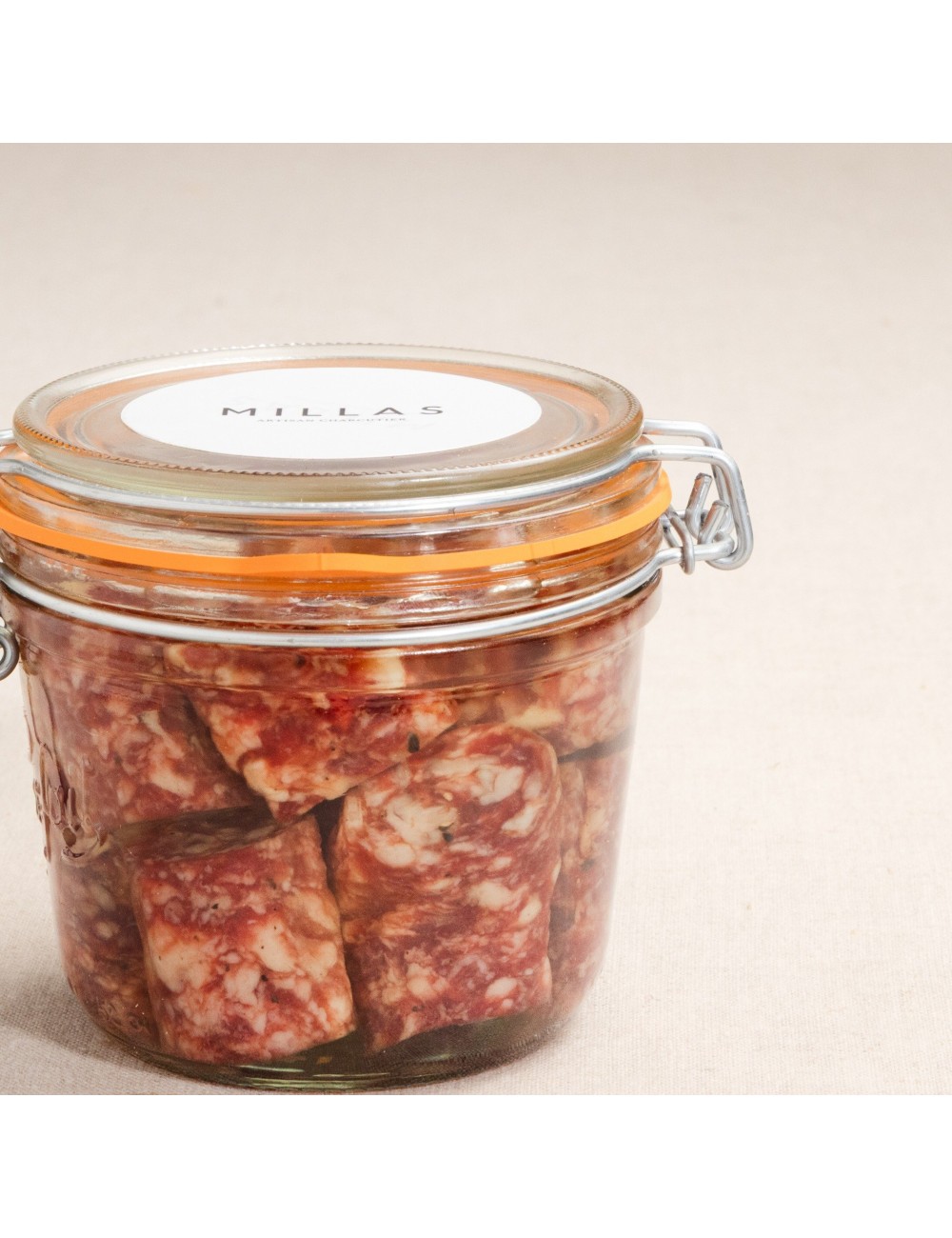 Saucisse sèche dans l'huile - Charcuterie Millas
