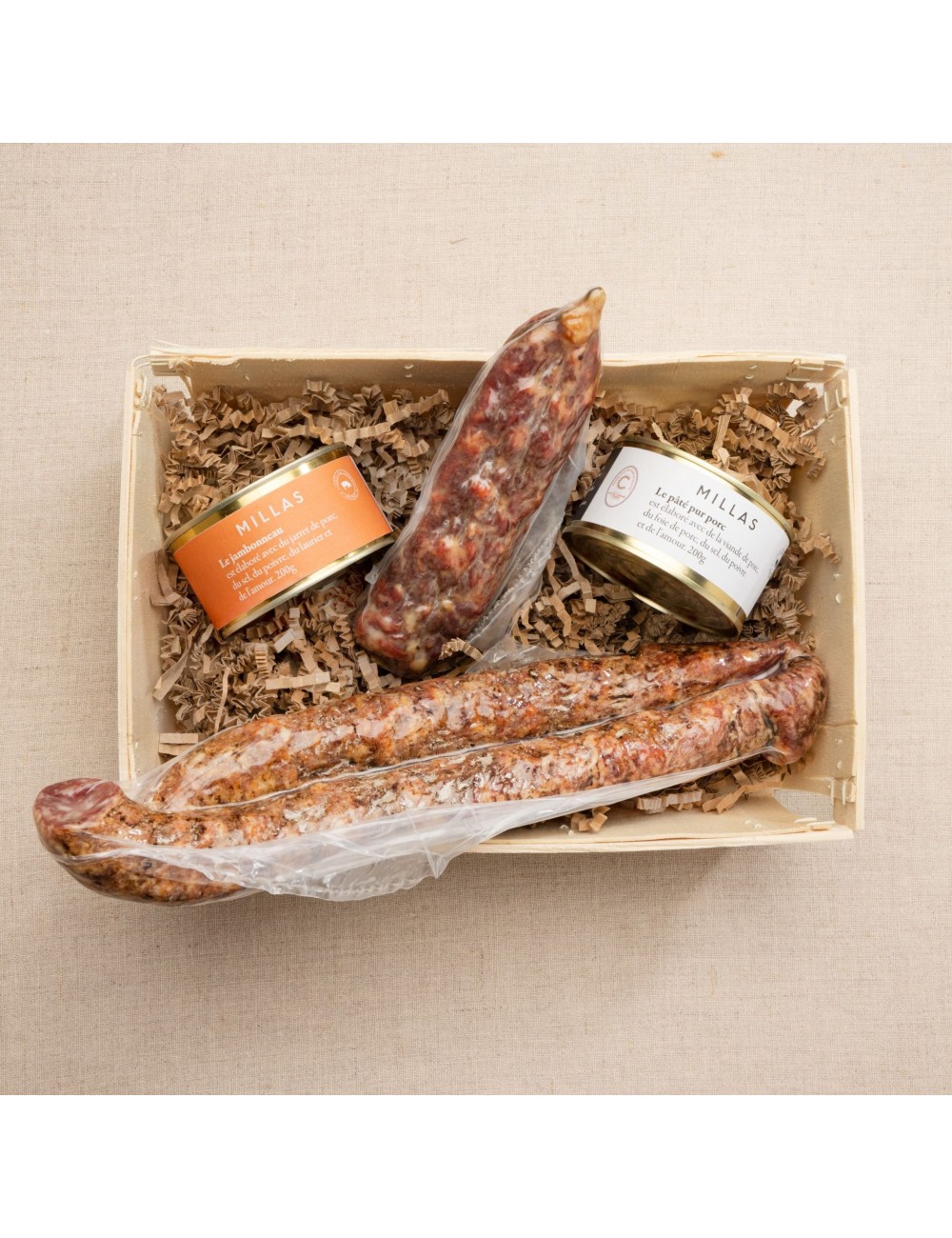 Corbeille Henriette charcuterie mIllas - coffret de charcuterie