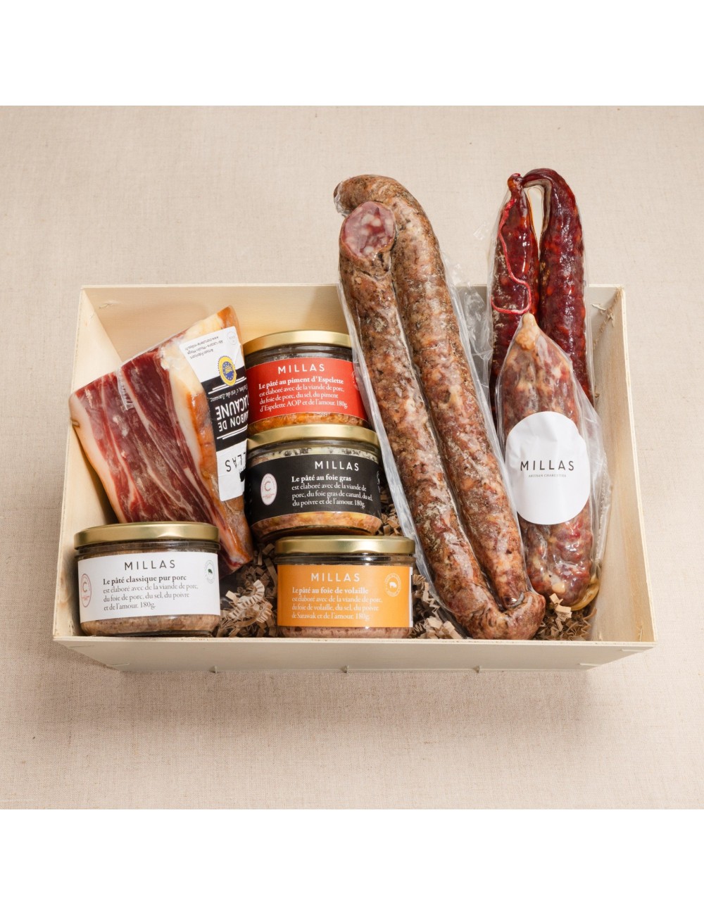 Corbeille indispensable corbeille coffret charcuterie millas