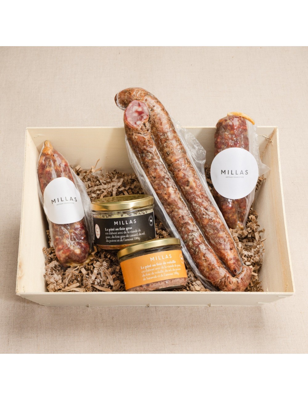 Coffret papa noël charcuterie millas