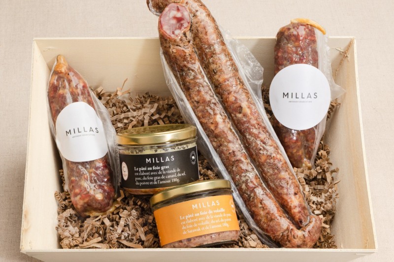 Coffret papa noël charcuterie millas