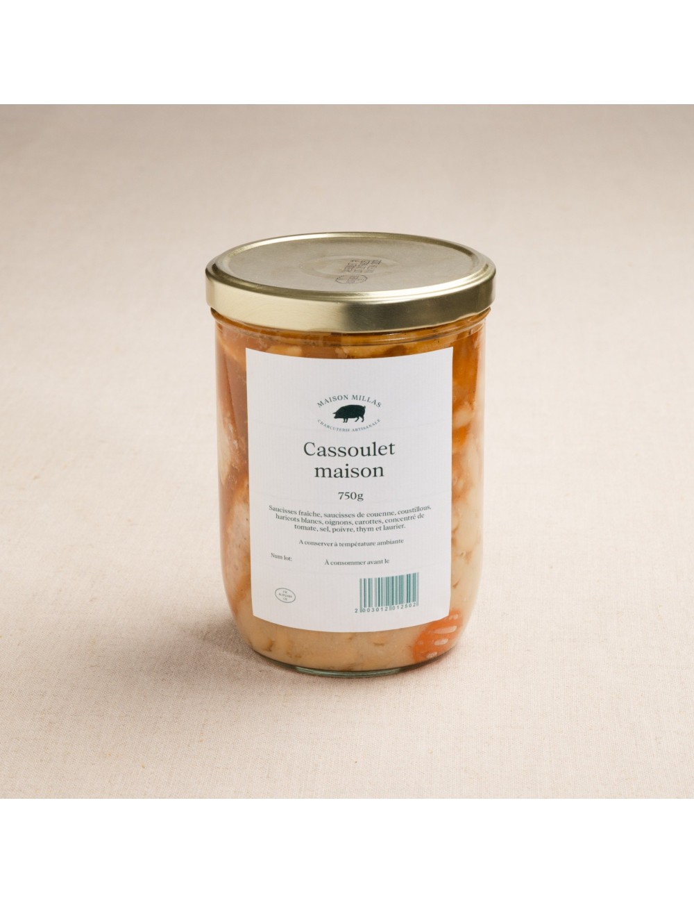 Cassoulet maison en verrine 100% porc Millas