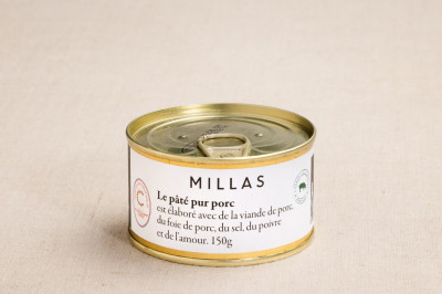 pâté pur porc charcuterie millas 150g