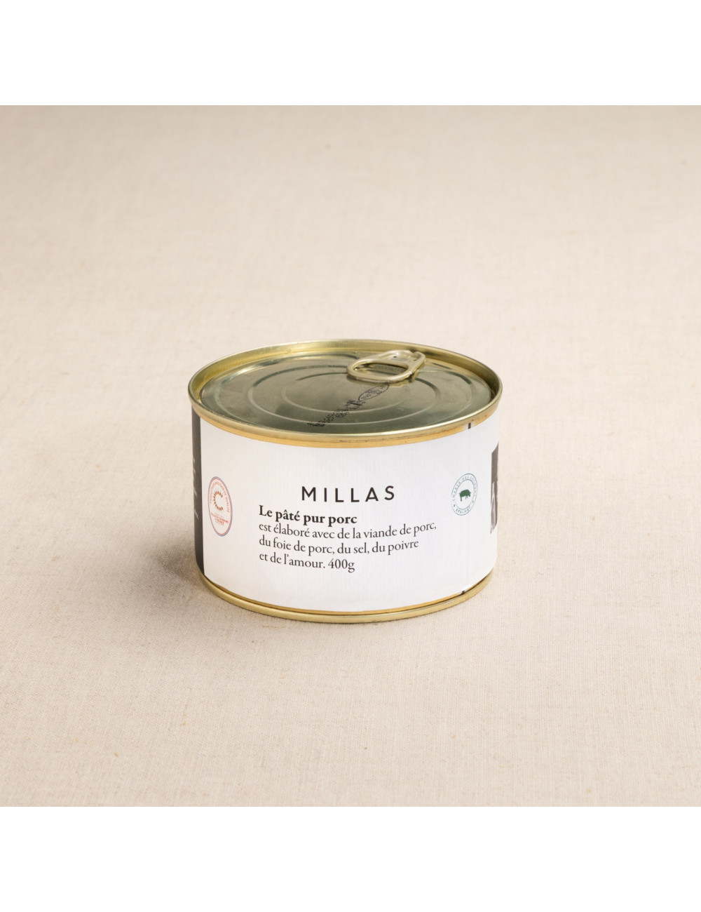 pâté pur porc 400g charcuterie millas