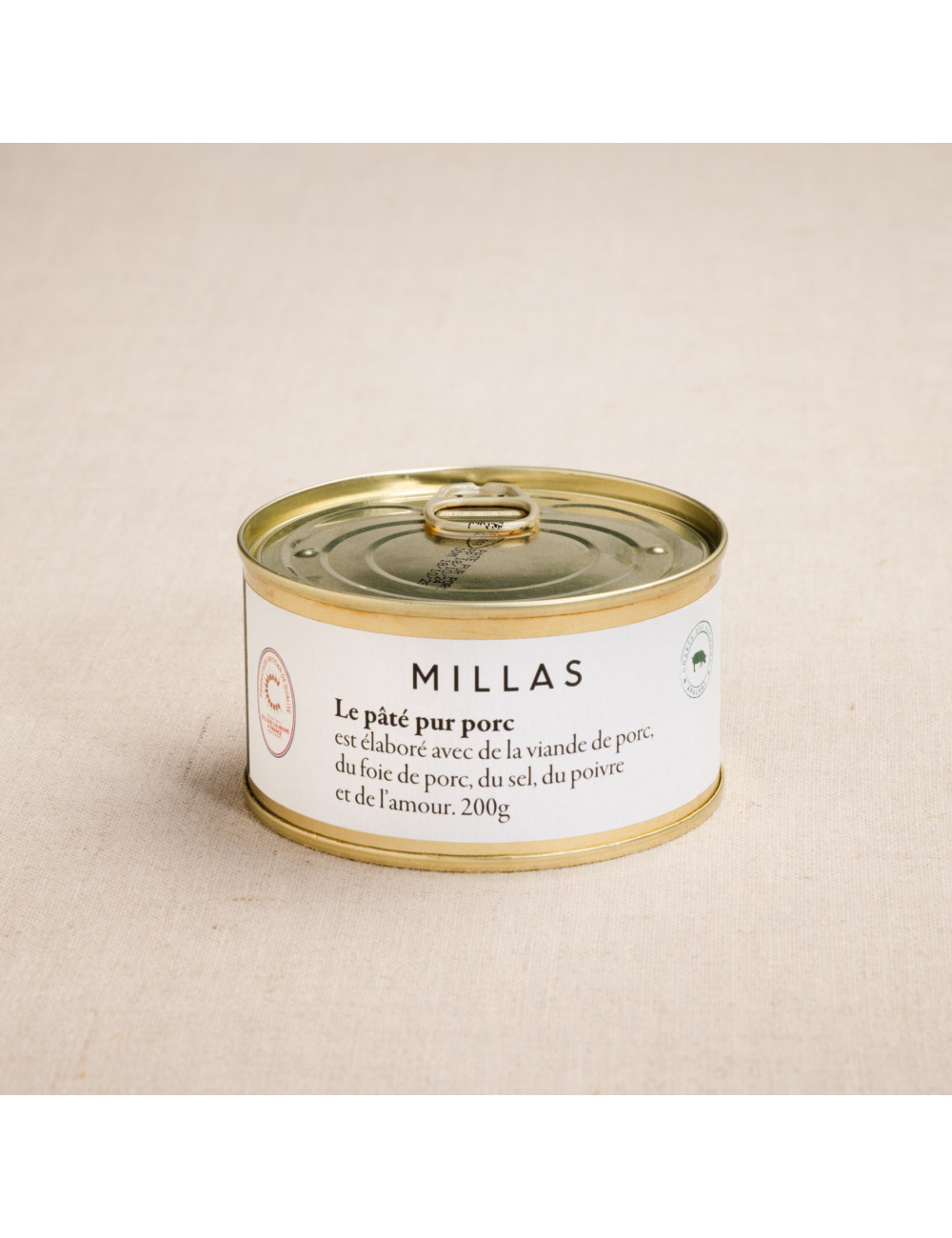 pâté pur porc charcuterie millas 200g